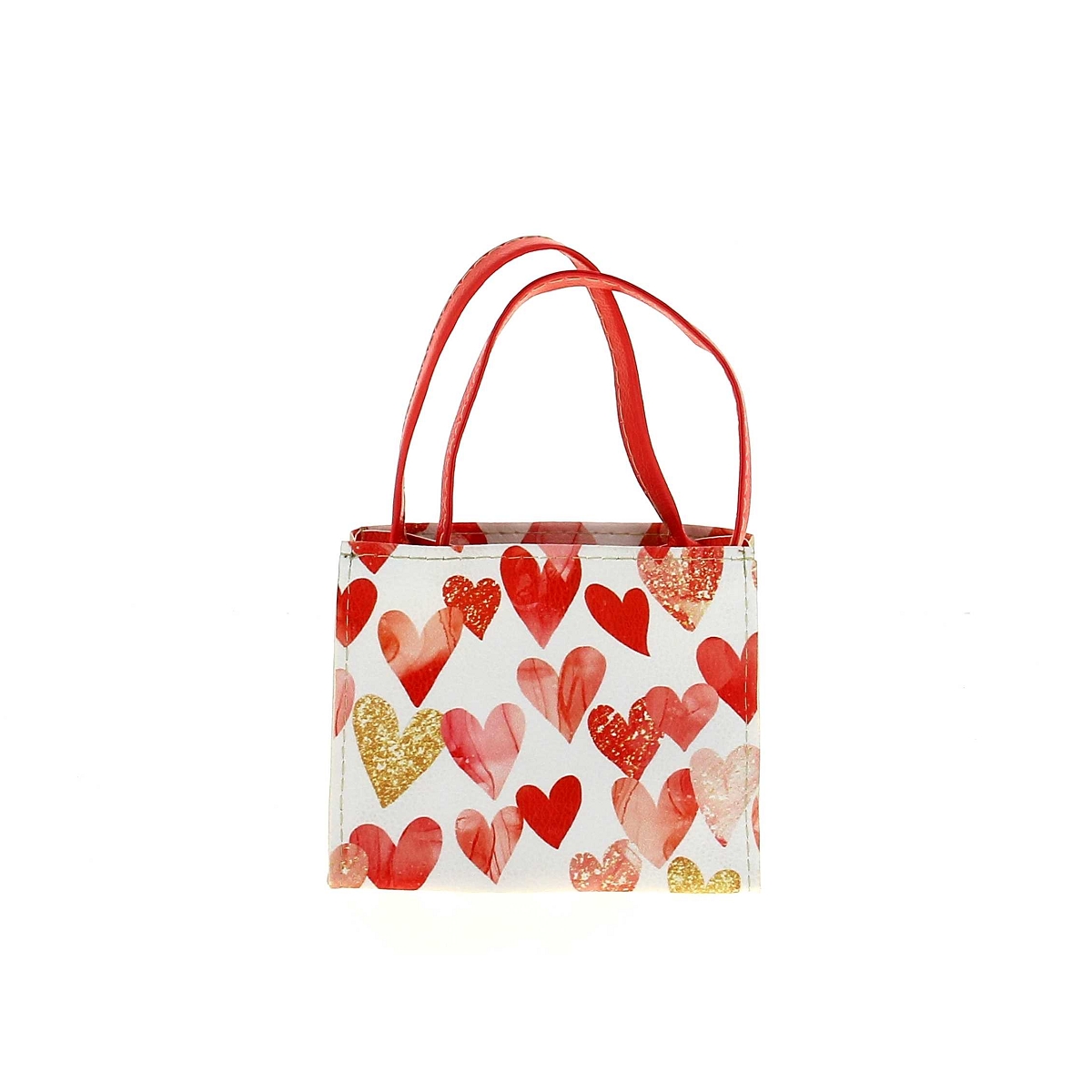 Sac pvc coeur rouge 13 x 8 x 11cm