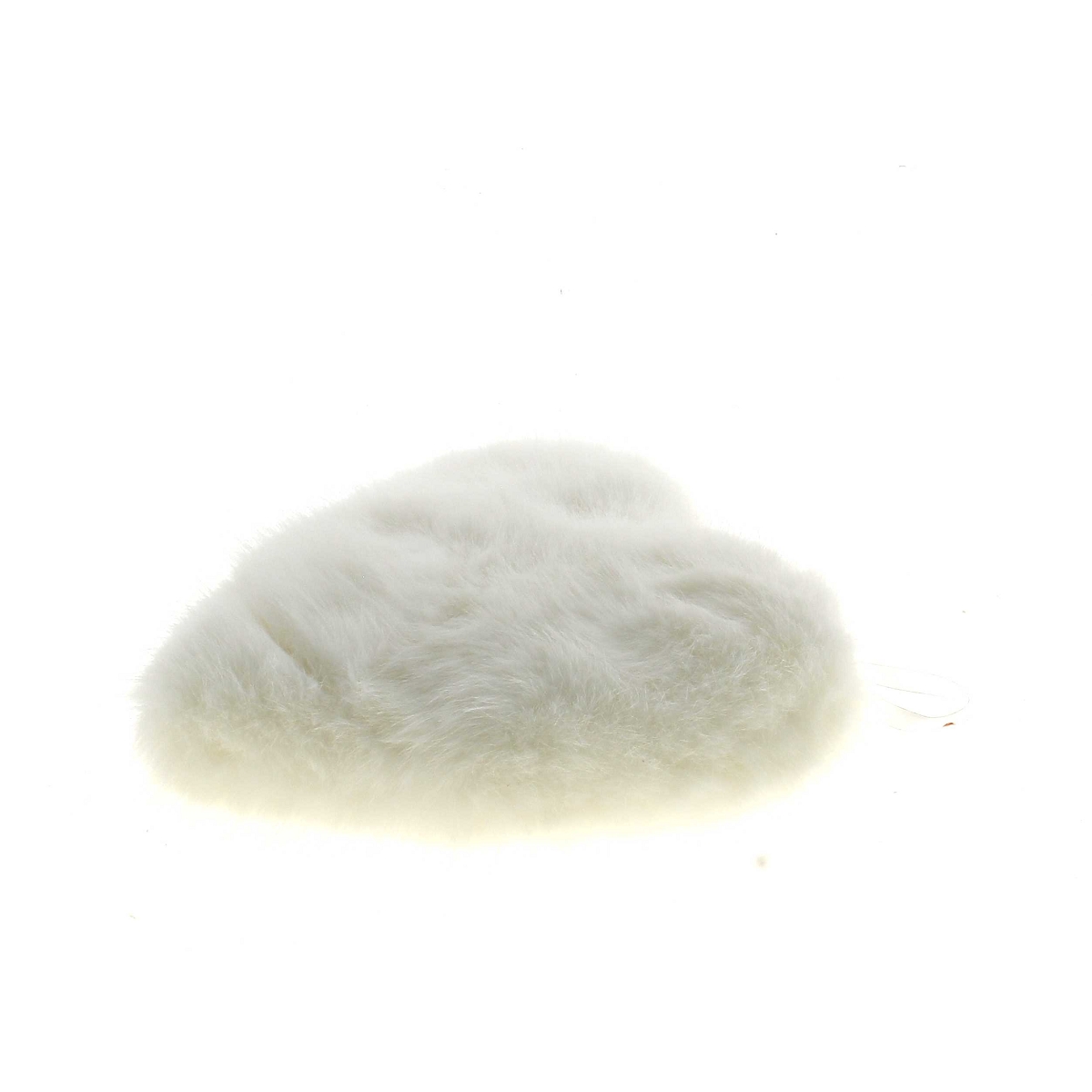 Coeur laine blanc à suspendre 32cm