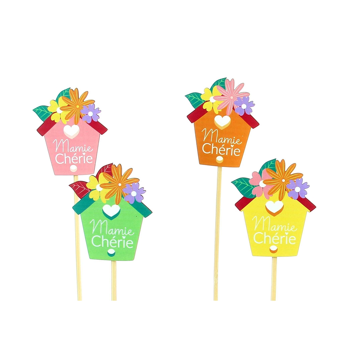 Pique bois couleur "mamie cherie" (x12)