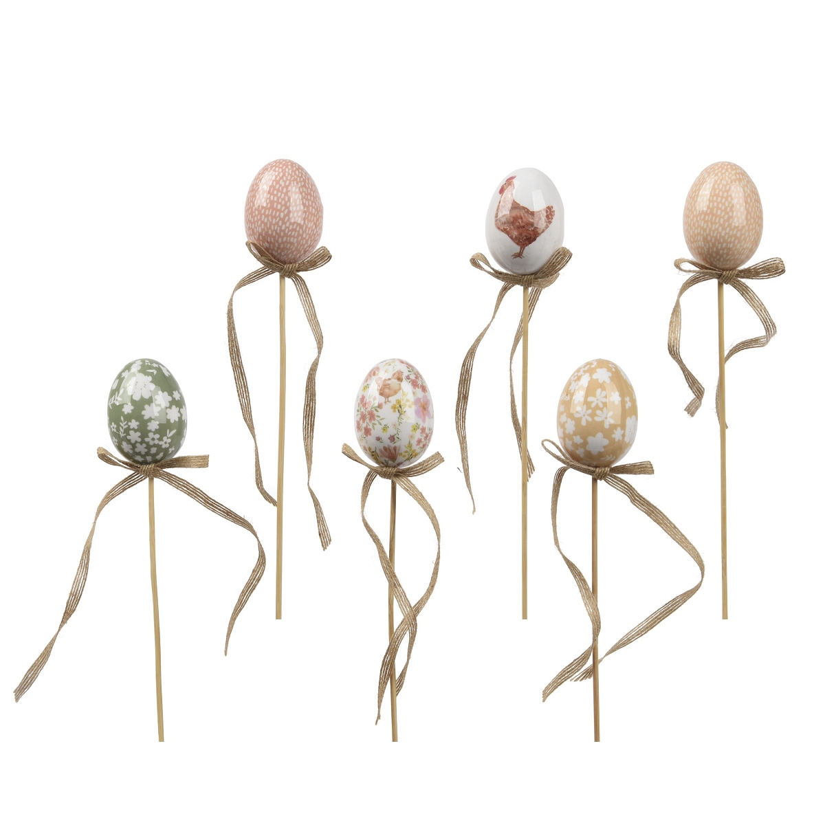 Oeufs à piquer couleur assortis 4cm (x 6)