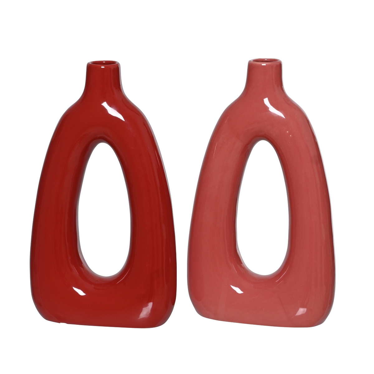 1 x Vase céramique rouge 6.5 x 18.5 ht 32cm