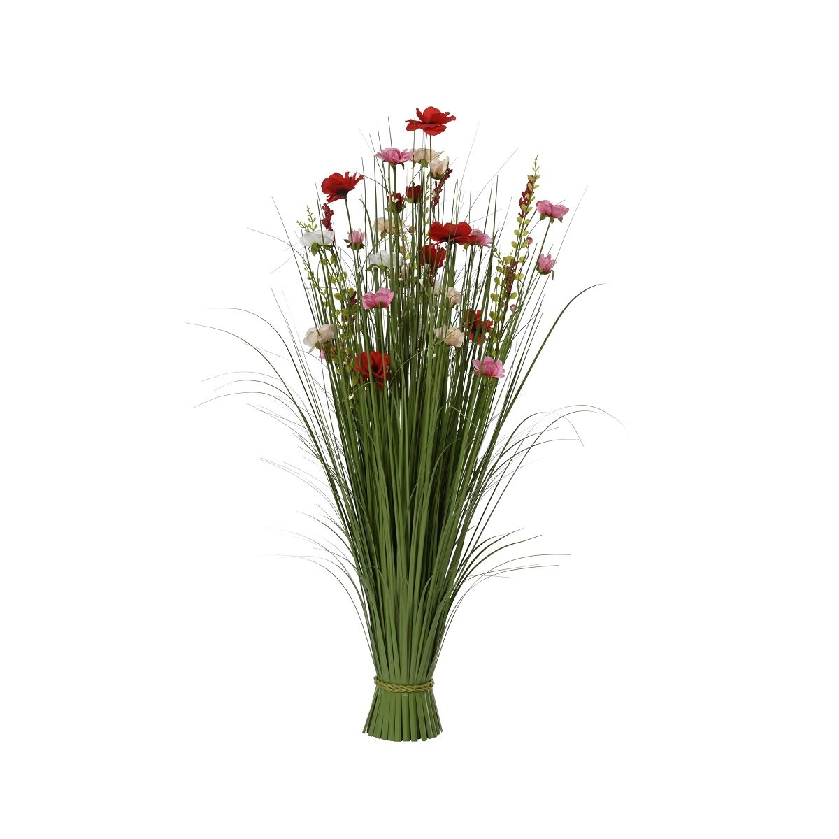 Bouquet herbe fleurs rouge ht 100cm