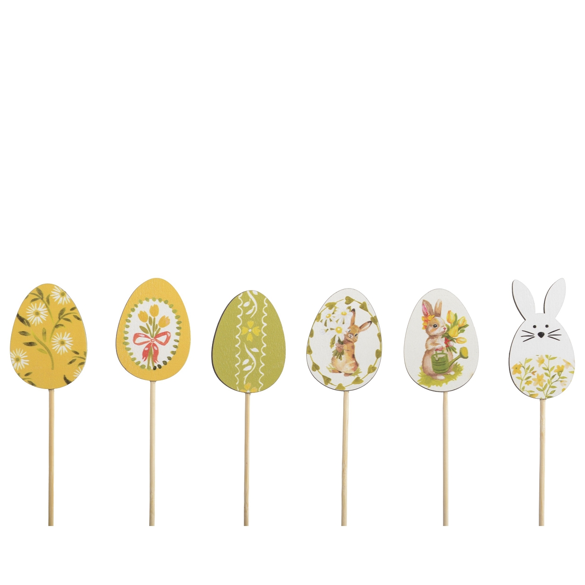 Oeuf bois sur pique 4cm ht 30cm (x12)