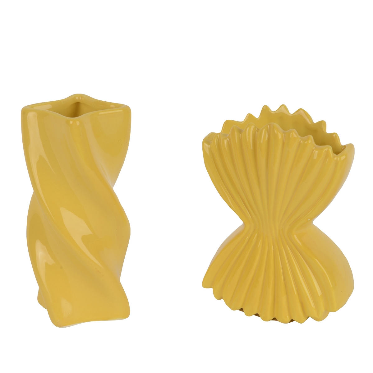 1 x Vase céramique "pasta" jaune ø10 ht16cm