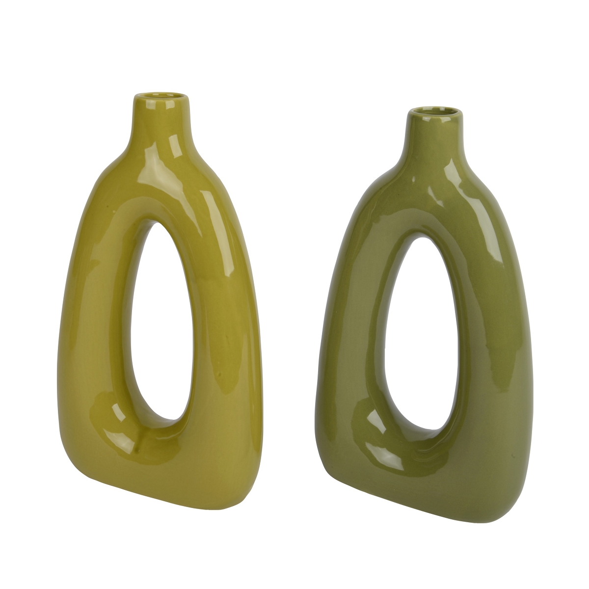 1 x Vase céramique vert 6.5 x 18.5 ht 32cm