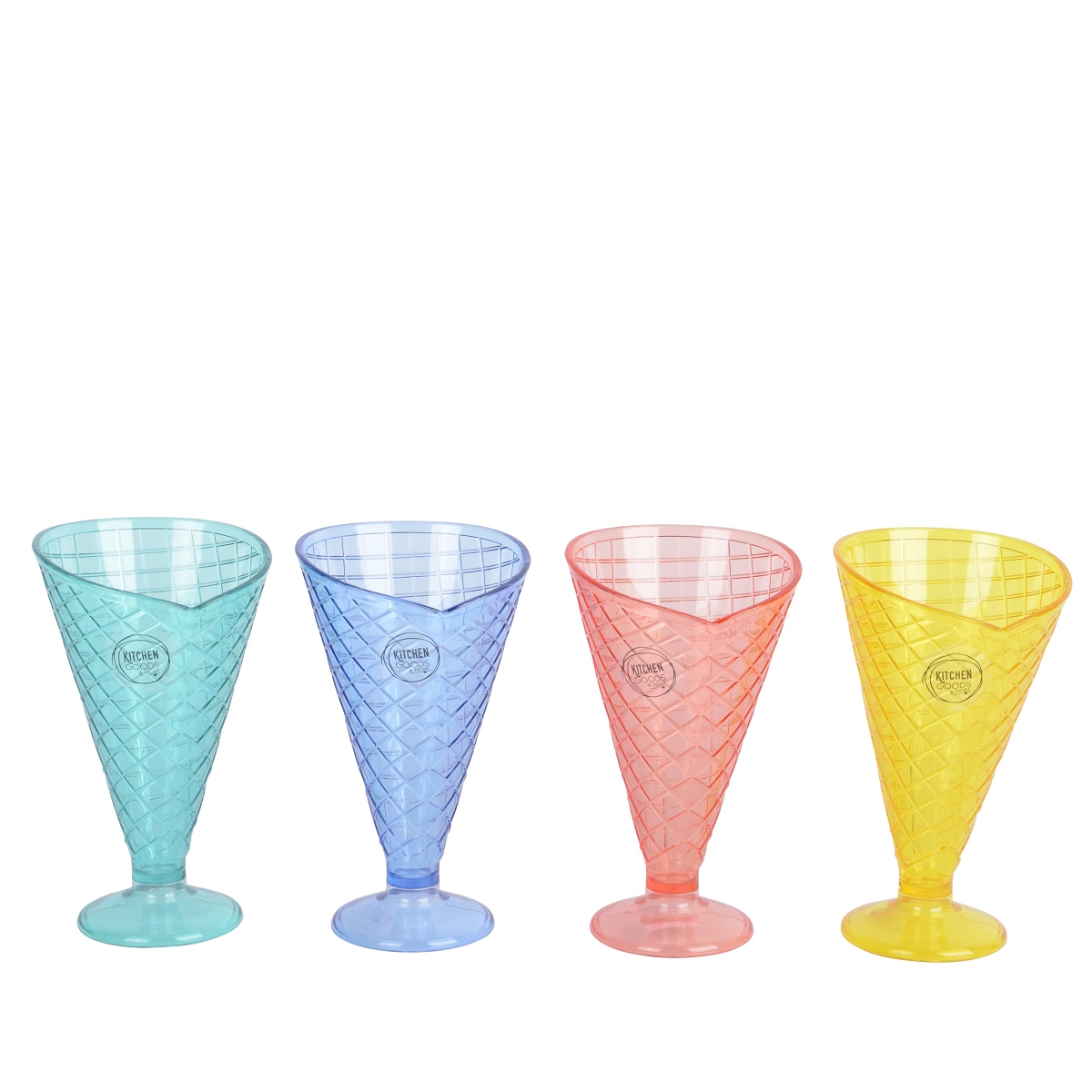 1 x Coupe "cornet de glace" plastique couleur ø9.5 ht 16.5cm