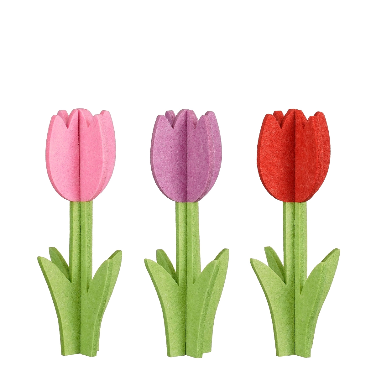 1 x Tulipe feutrine rouge-rose ou violet ht 30cm