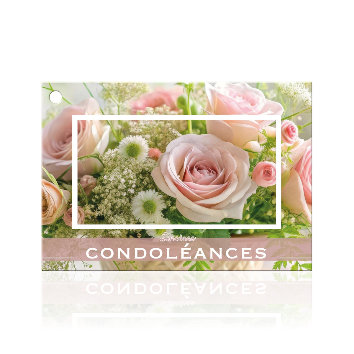 Cartes jeso brillant "sincères condoléances "