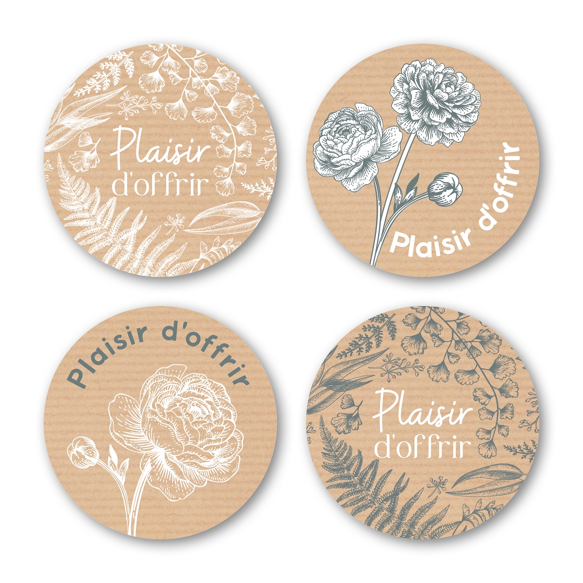 Etiquettes jeso quatro rondo "plaisir d'offrir"