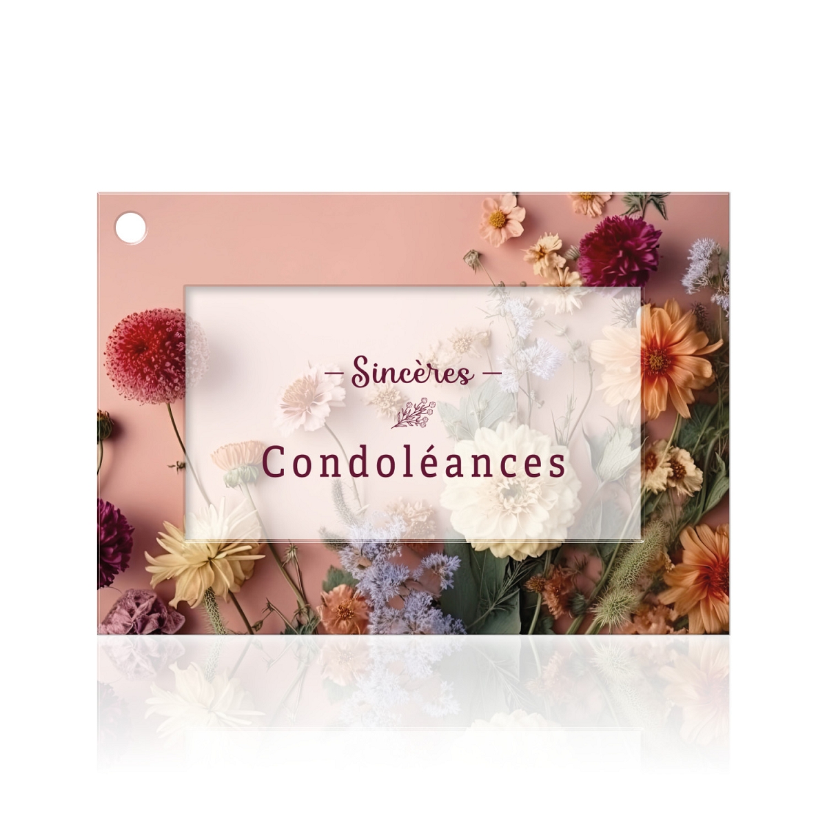 Cartes jeso fleur de fleur "sincères condoléances"