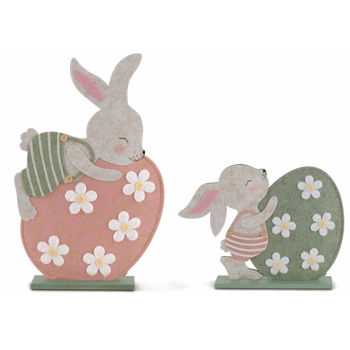 Set 2 décor feutrine oeuf avec lapin