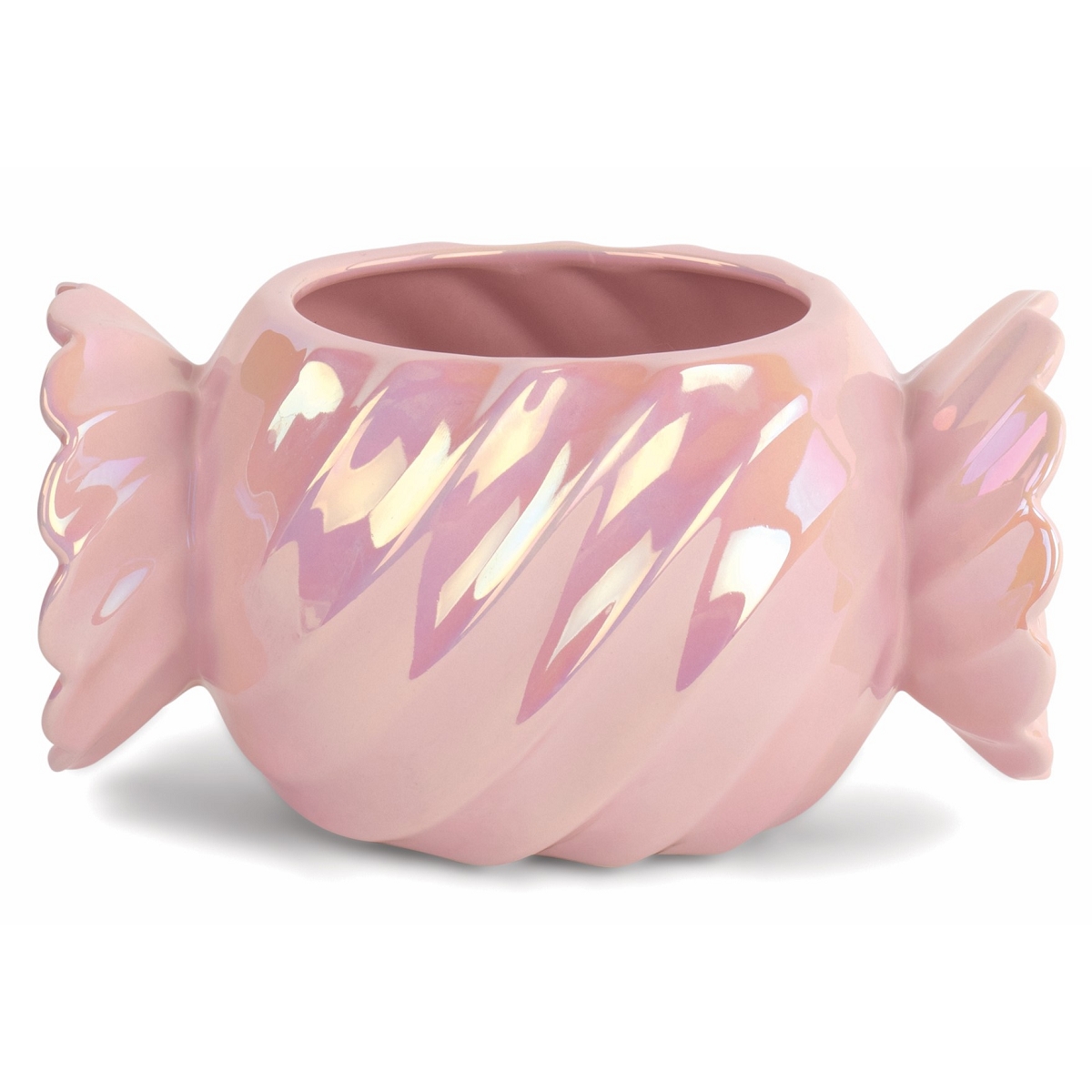 Cache pot céramique bombon rose irisé