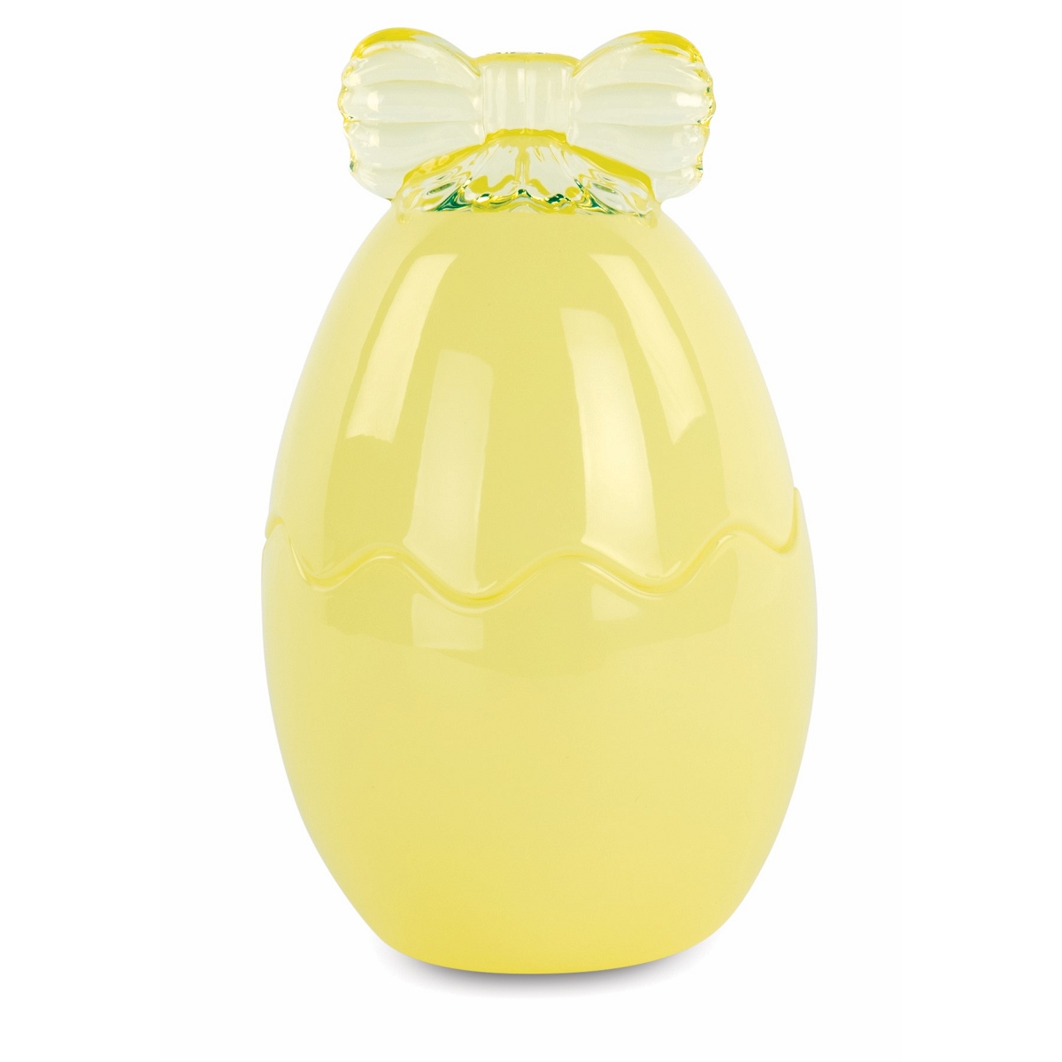 Bonbonnière oeuf verre jaune ø 10 x ht 17 cm