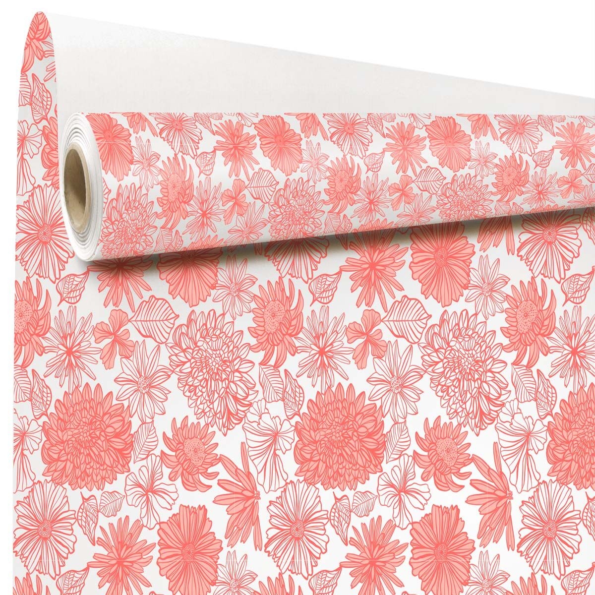 Bobine kraft blanc imprime Salomé rose 0.79 x 40m