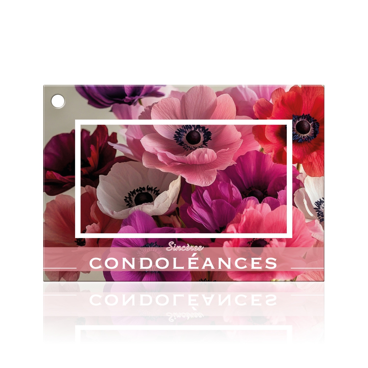 Cartes jeso brillant "sincères condoléances "