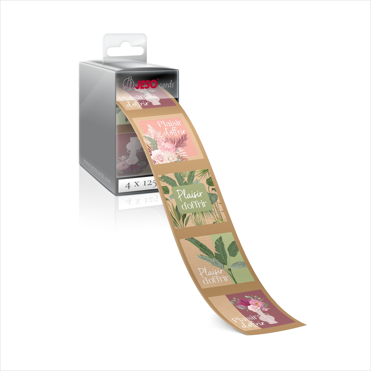 Etiquettes jeso quatro carré "plaisir d'offrir"