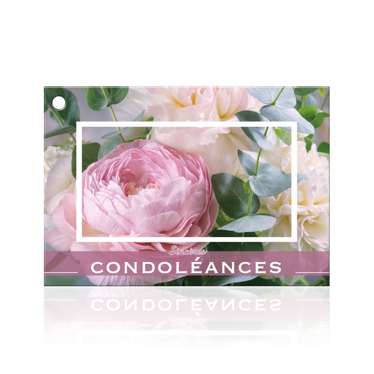 Cartes jeso brillant "sincères condoléances "