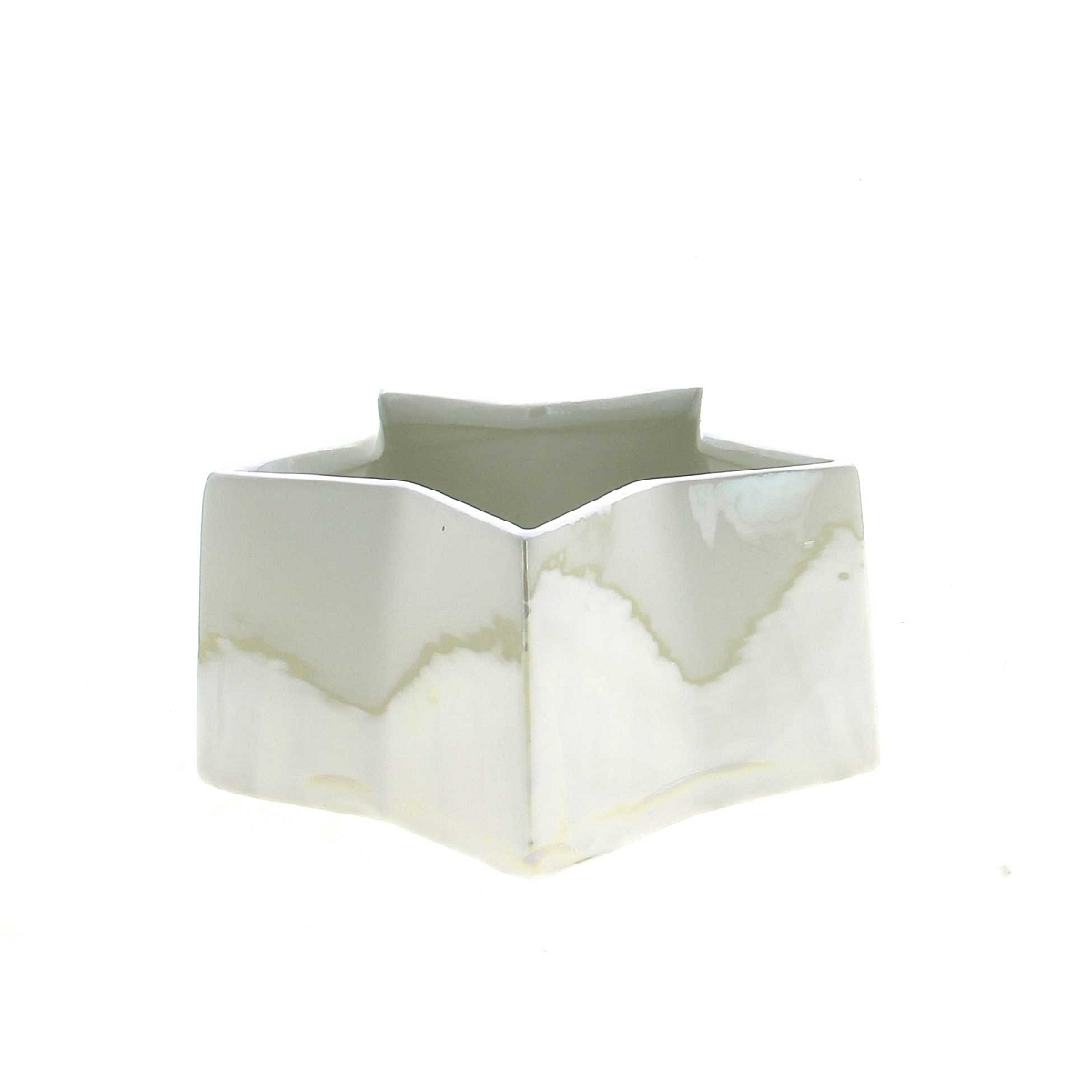 Coupe céramique forme étoile blanc irisé ø17.5 ht 8cm