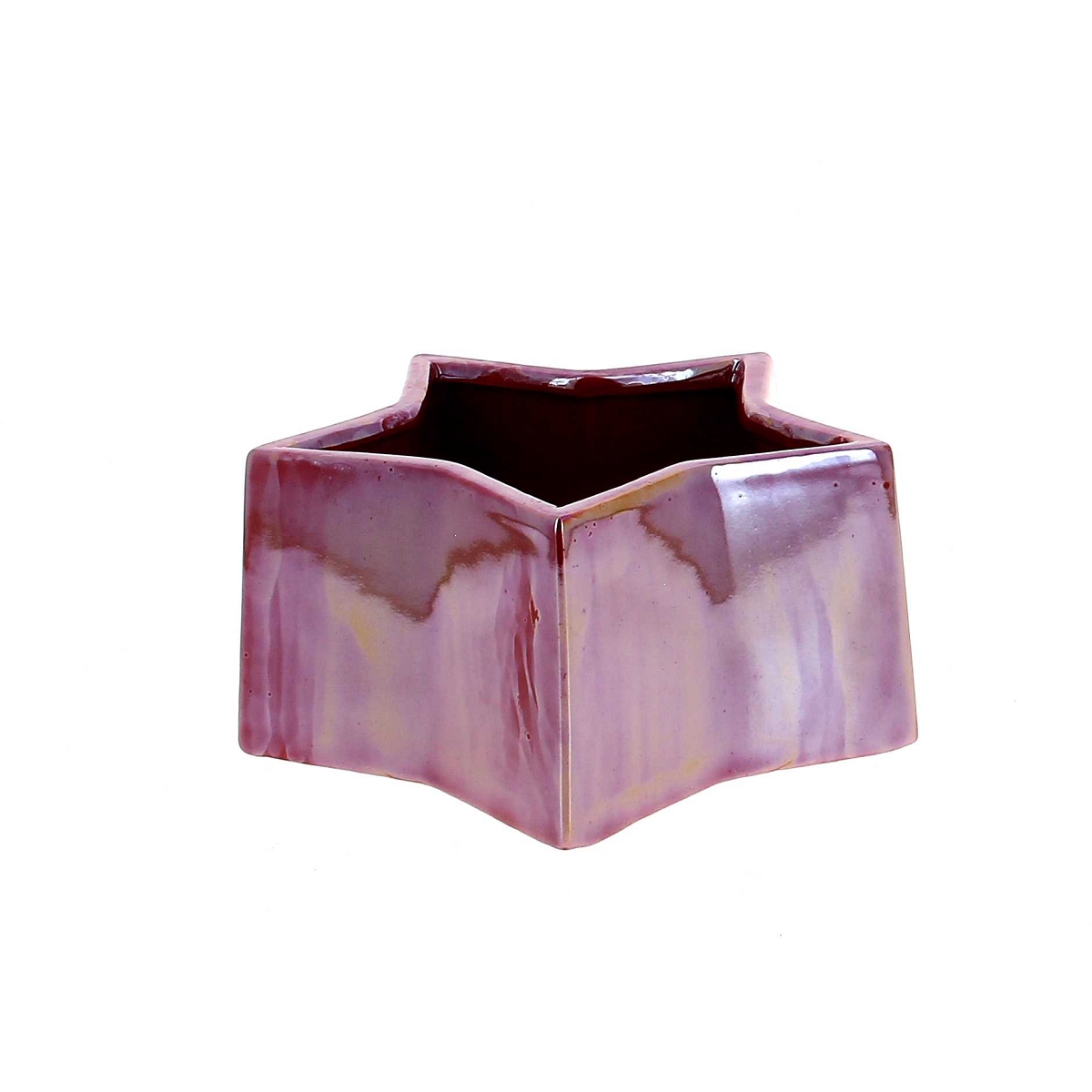 Coupe céramique forme étoile rouge irisé ø17.5 ht 8cm