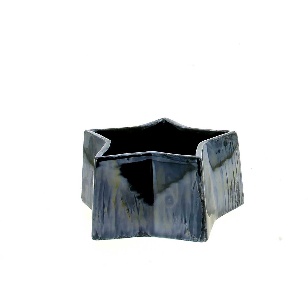 Coupe céramique forme étoile vert irisé ø17.5 ht 8cm