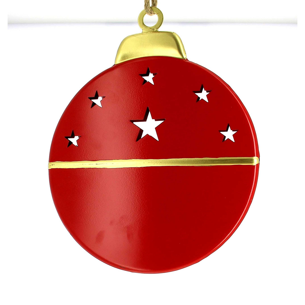 Boule déco métal à suspendre rouge ø 30cm