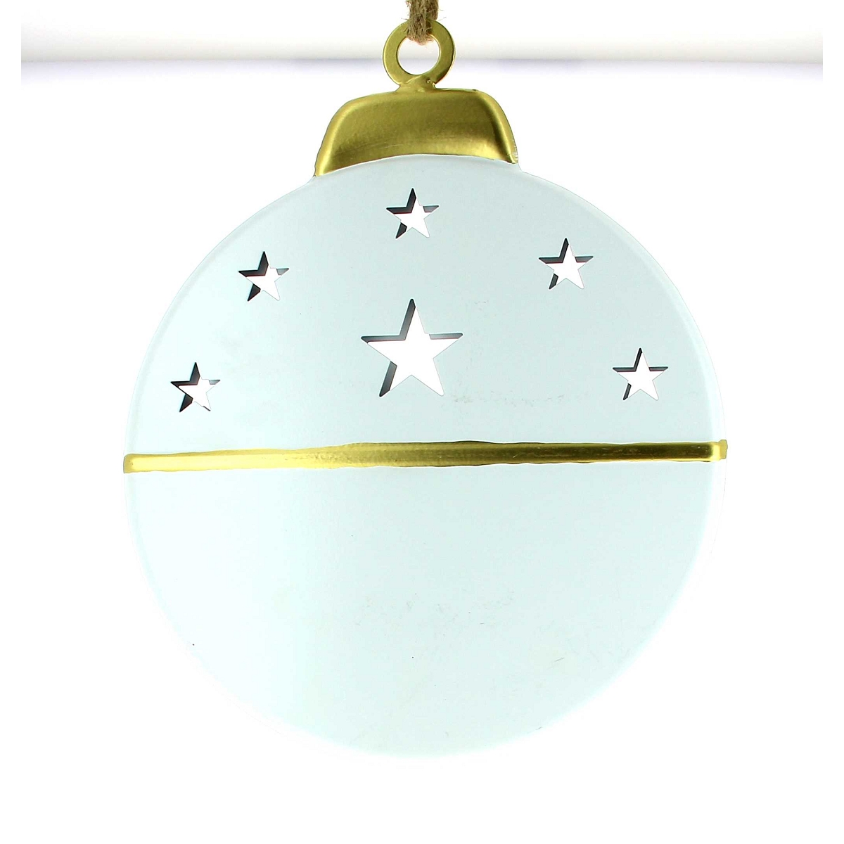 Boule déco métal à suspendre blanc ø 70cm