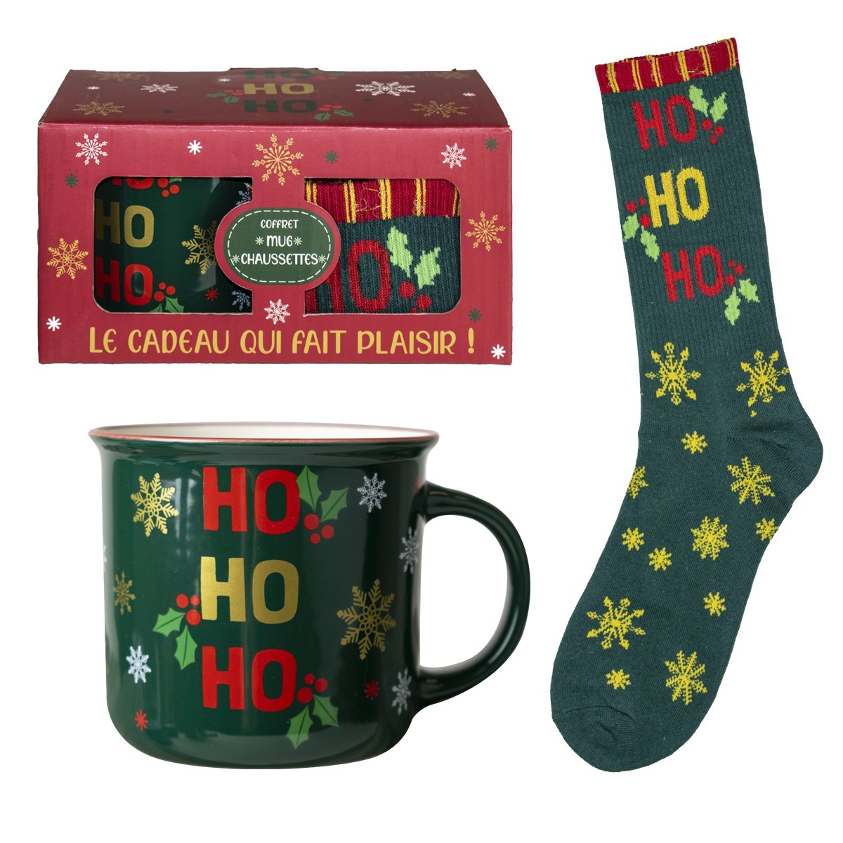 Coffret mug + chausette "ho ho ho"
