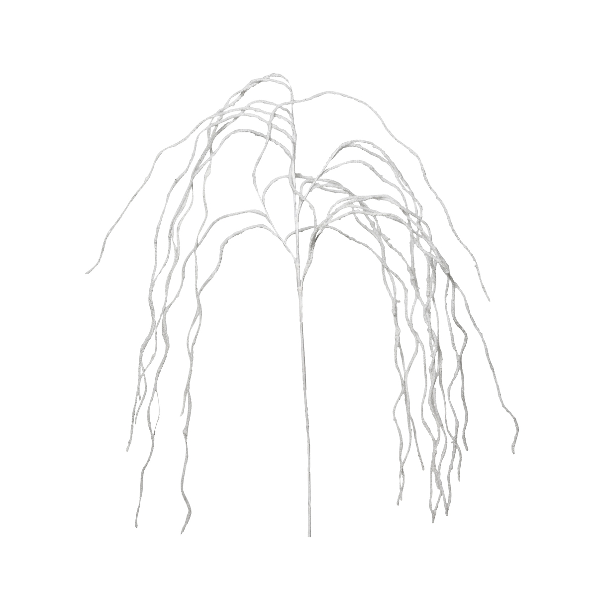 Branche déco mousse blanc pailletée ht 125cm