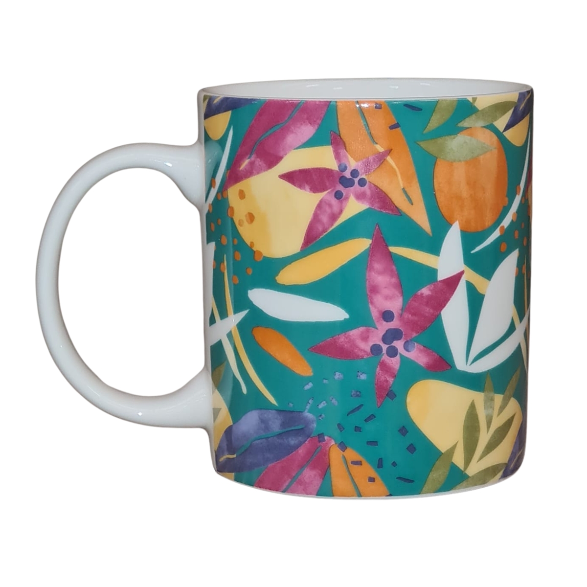 Mug céramique tropical vert ø8.5 ht 9.5cm