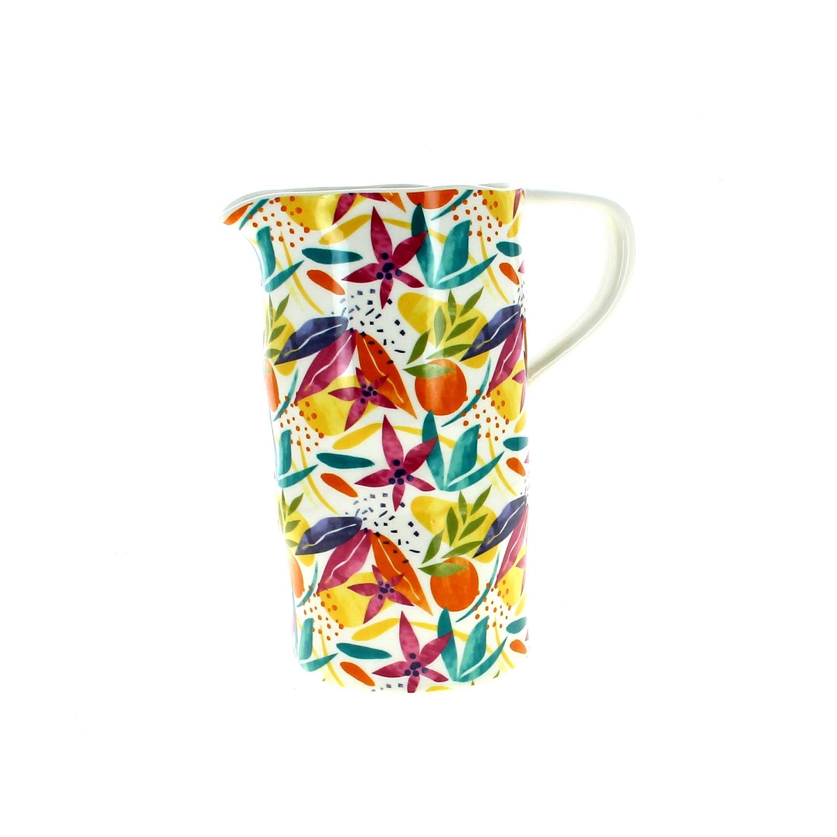 Carafe céramique tropical blanc ø18.5 ht 22cm
