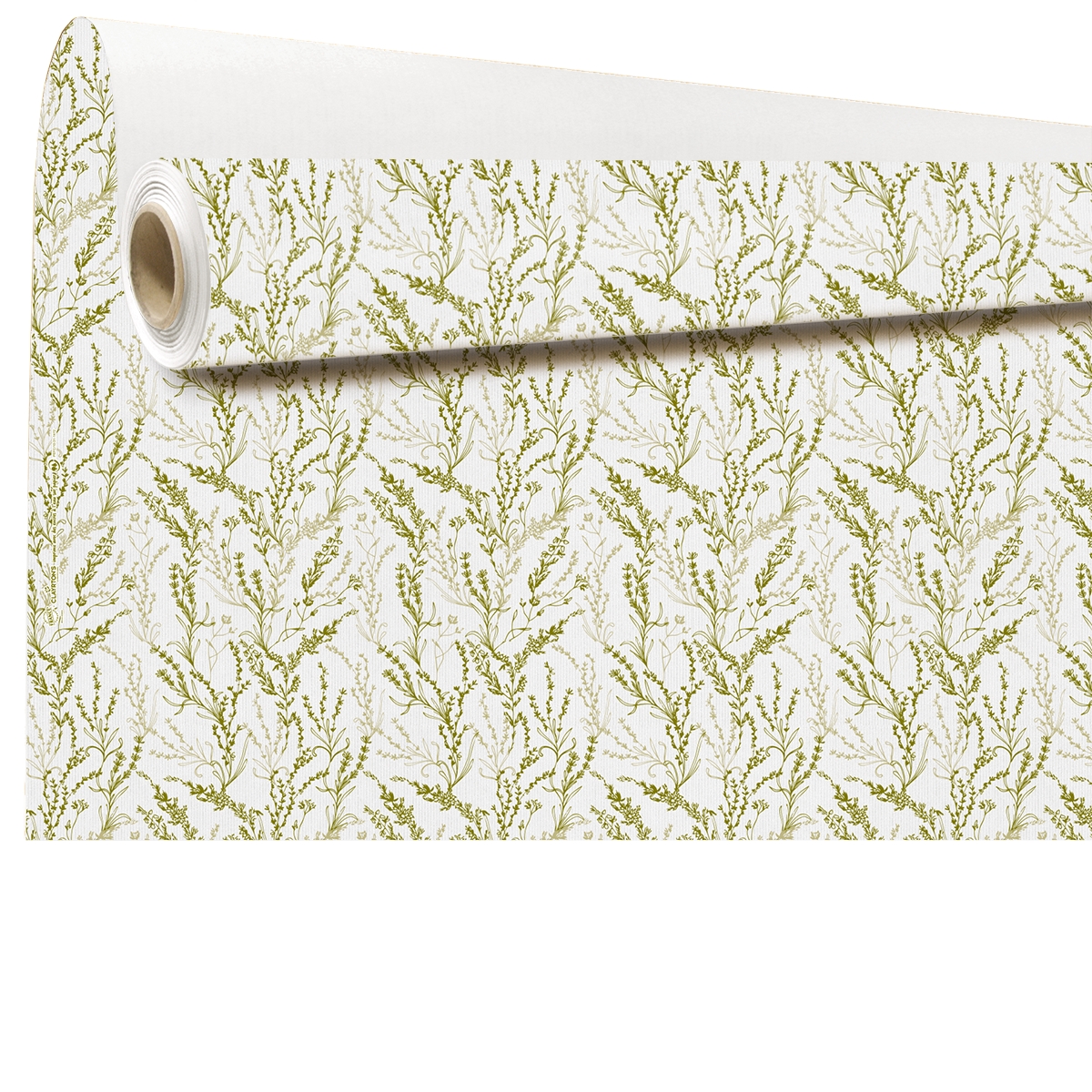 Bobine kraft blanc arborescence vert 0.79 x 40m