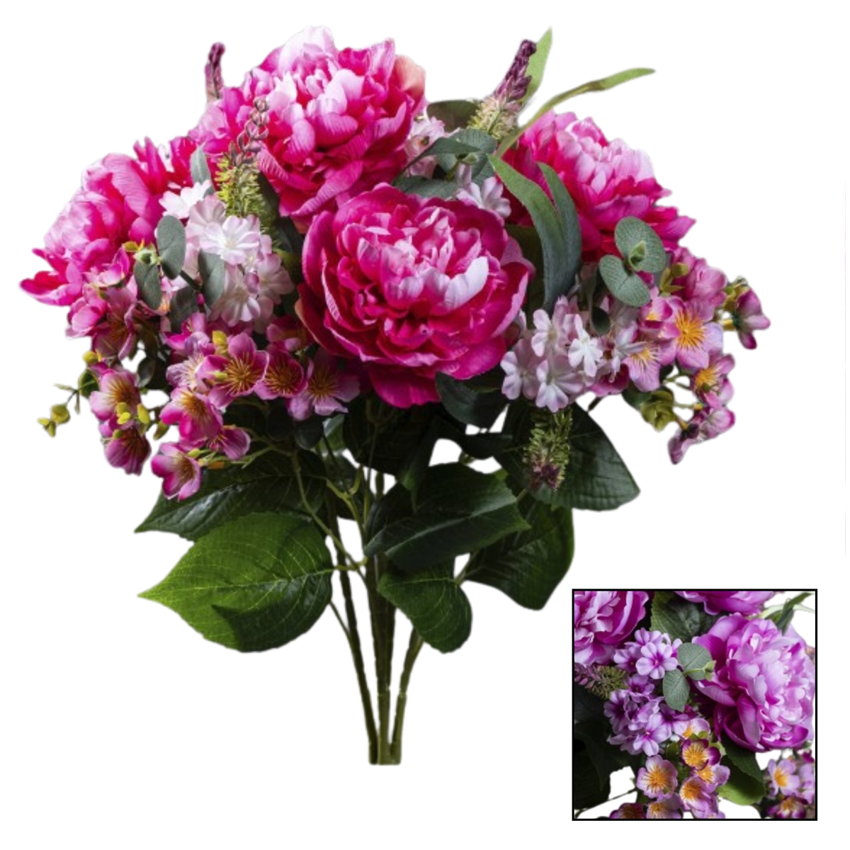 1 x Piquet pivoine jasmin 5 tiges ht 55cm