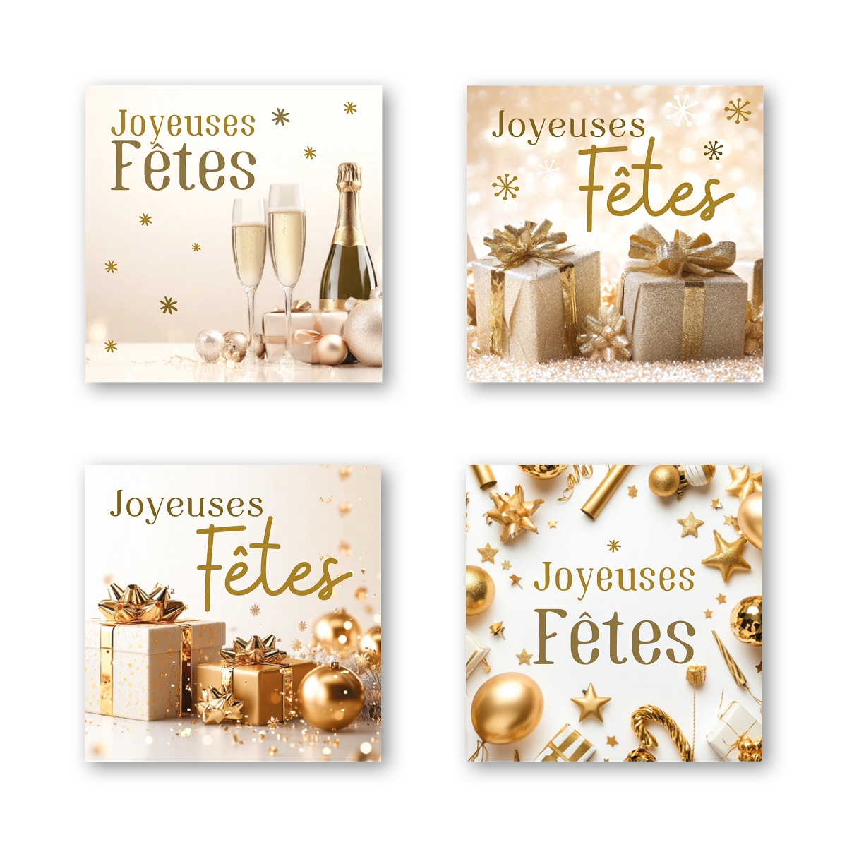 Etiquettes jeso quatro carré "joyeuses fetes"